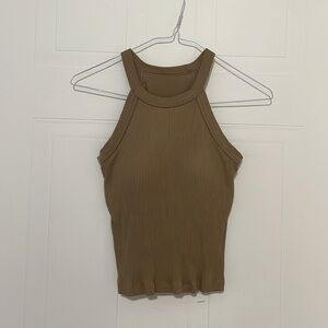 Beige-Tan tank top padded sports bra from UNIQLO size small *not cropped*